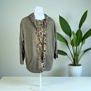 BETS by Canvasbacks Vintage 80s Hooded Jacket and Geometric Print Top Large